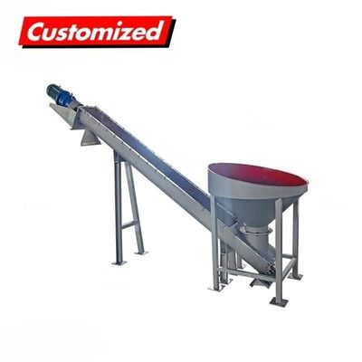 Un buen precio. Transportador de tornillo inclinado helicoidal de grano de plástico personalizado OEM resistente al calor para transportar hielo en línea
