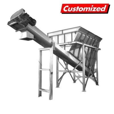 Un buen precio. Conveyor de tornillo inclinado de aserrín de polvo con trampolín OEM personalizado de gran capacidad en línea