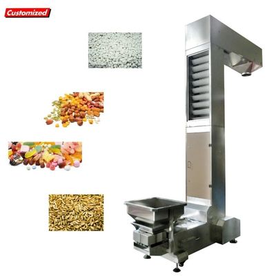 Un buen precio. Política de devolución de 30 días de tipo Z de acero inoxidable de plástico de grano en polvo transportador de salto vertical en línea
