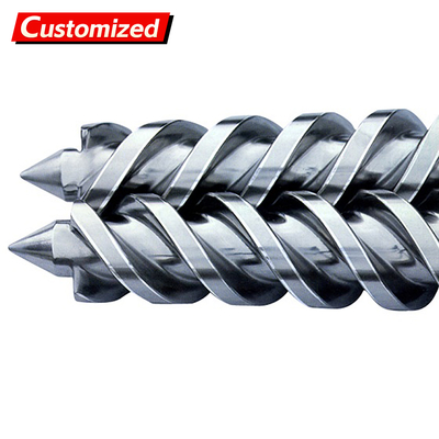 Un buen precio. personalizado Barril de tornillo gemelo cónico de co-rotación para el perfil de tubería de PVC Wpc Barril de tornillo gemelo cónico bimetal en línea