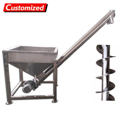 Un buen precio. Alimentador de transporte de tornillo inclinado de acero inoxidable personalizado. en línea